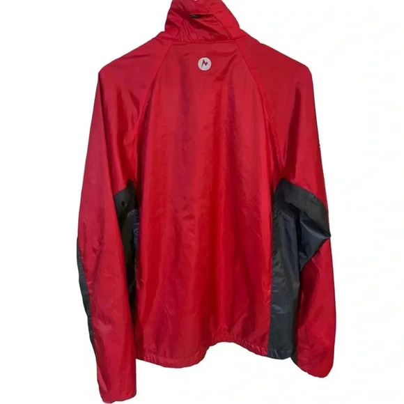Marmot Wind Breaker Jacket Red & Gray Outdoor Spring Running‎ Hiking Camping - Picture 2 of 11